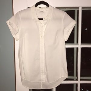 JCrew white short sleeved collar shirt
